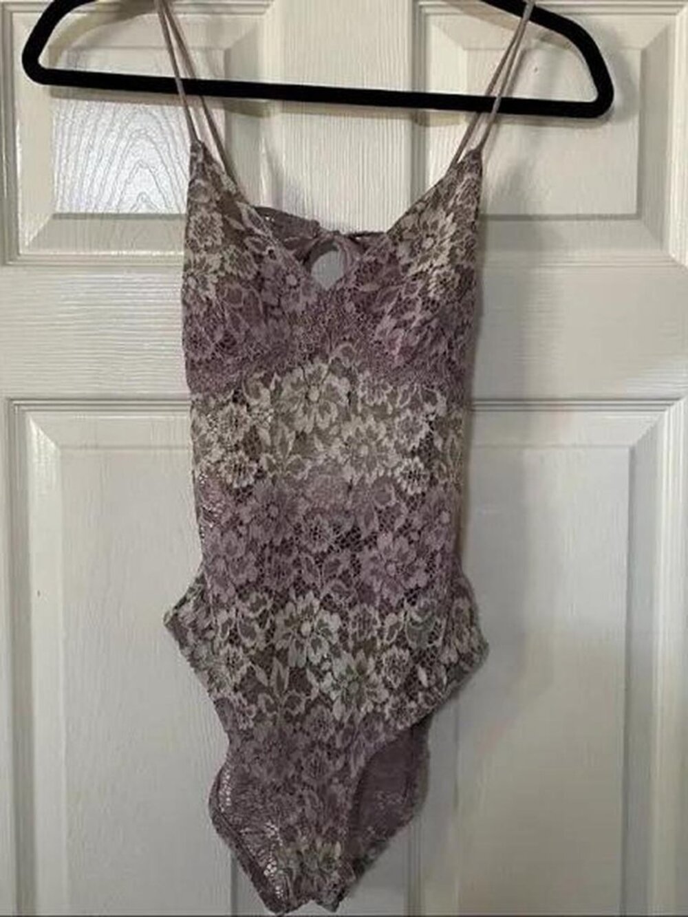 Topshop Backless top shop floral purple and white bodysuit with tie in the back